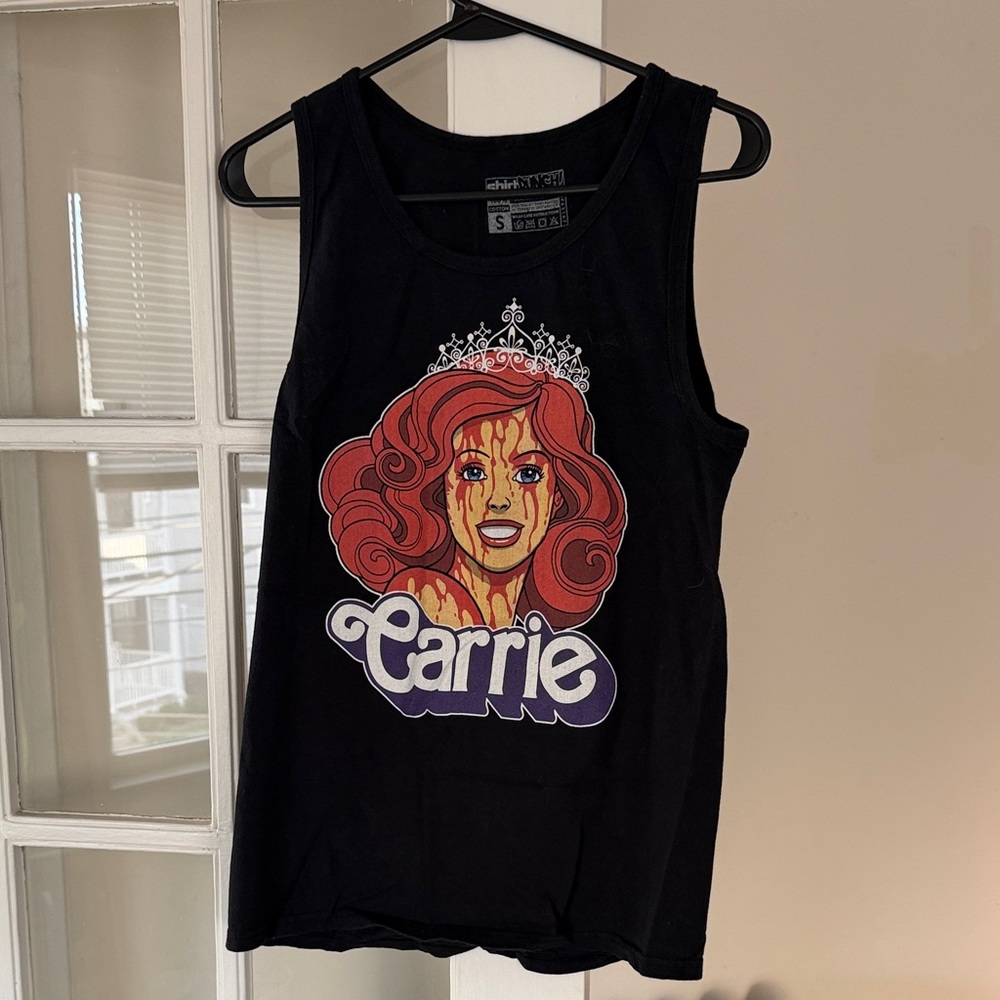 CARRIE Black Graphic Tank Top